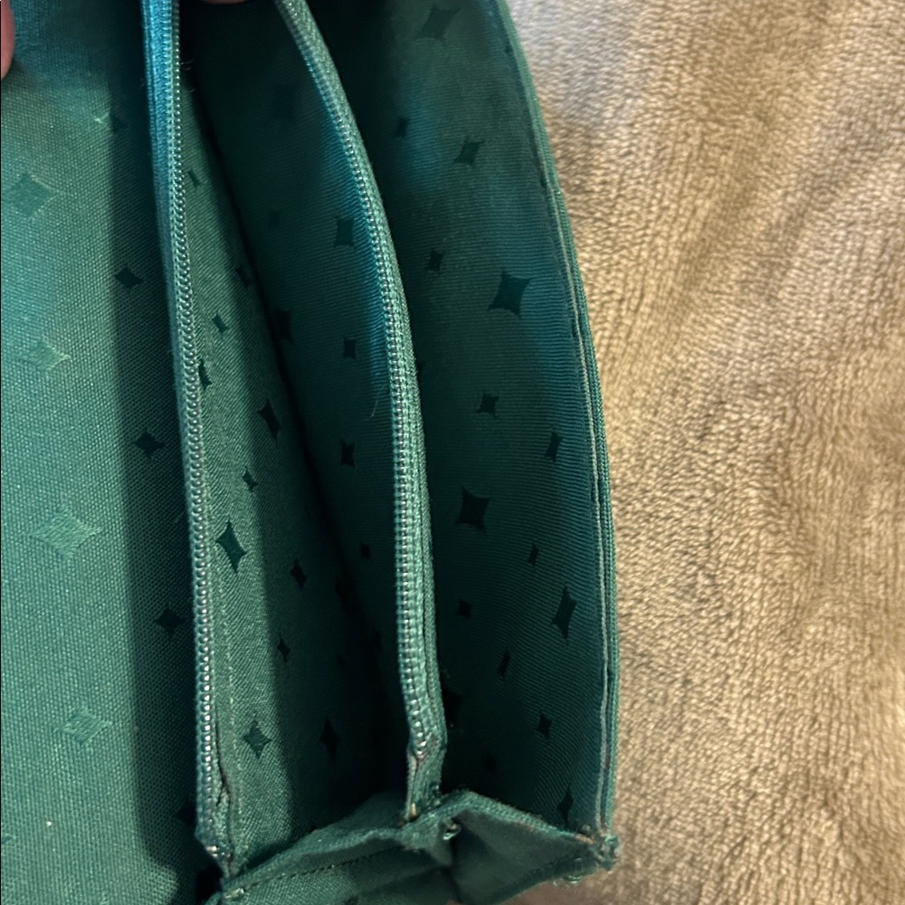 Fossil Green Leather Wallet Vguc Very Clean - image 8